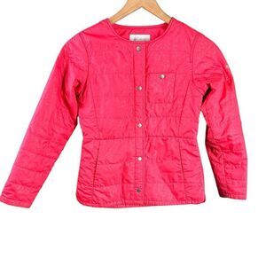 Columbia Pinkish Red Leaf Pattern Fall Jacket
